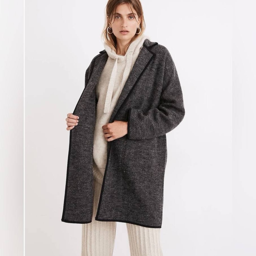 Madewell herringbone sweater coat, size X small